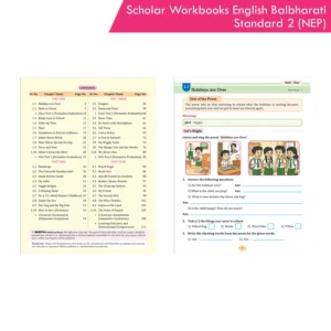 Scholar Workbook English Balbharati Standard 2 | NEP 2020 | Maharashtra State Board Syllabus Books