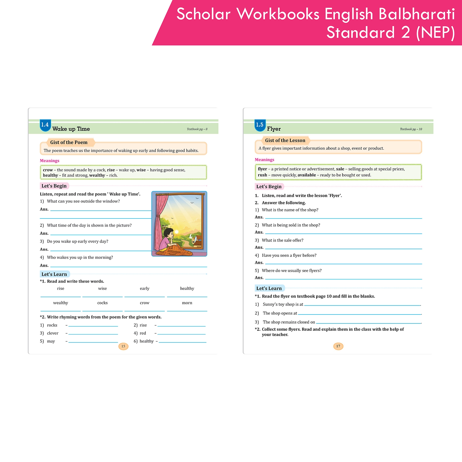 Scholar Workbook English Balbharati Standard 2 | NEP 2020 | Maharashtra State Board Syllabus Books - Image 5