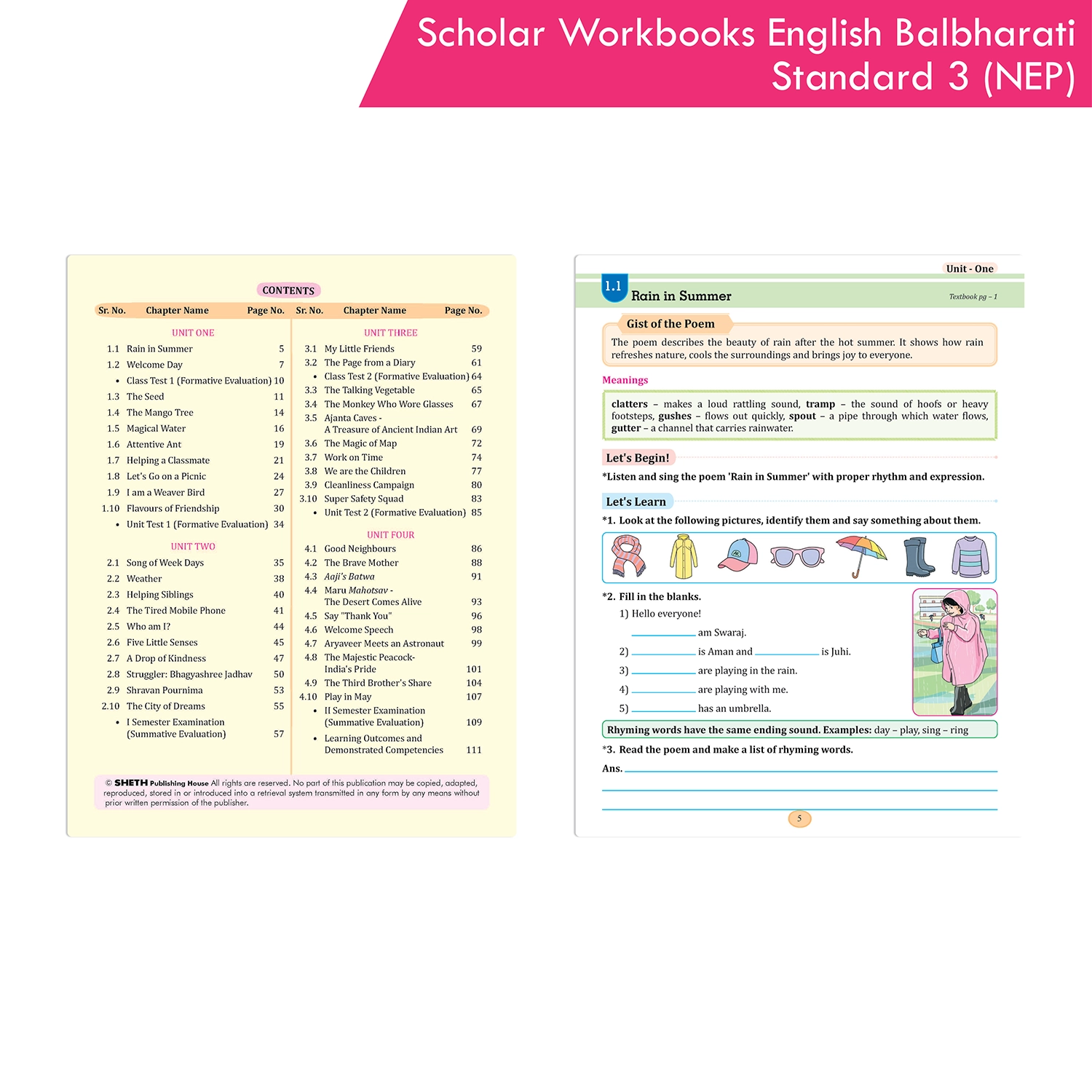 Scholar Workbook English Balbharati Standard 3 | NEP 2020 | Maharashtra State Board Syllabus Books - Image 2