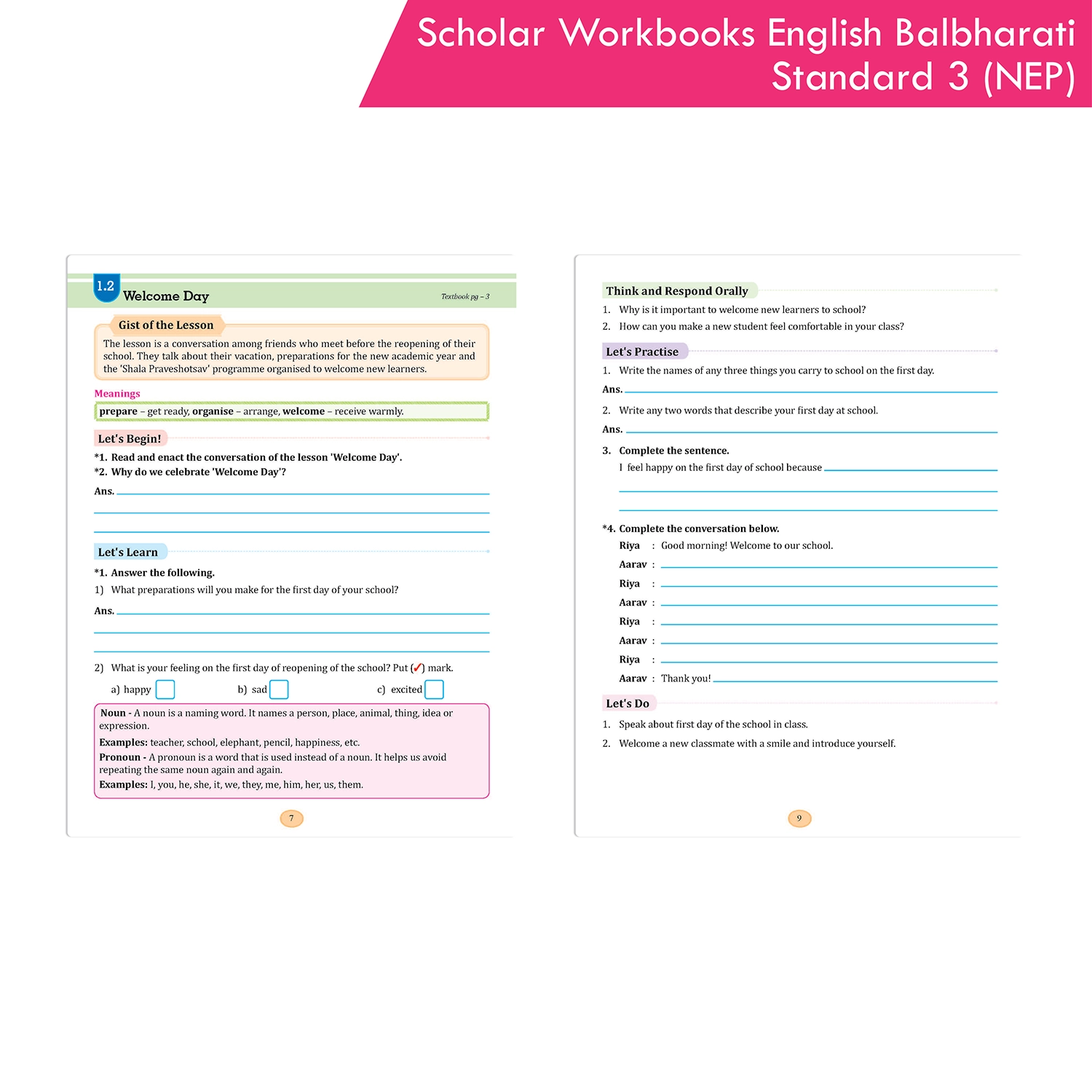 Scholar Workbook English Balbharati Standard 3 | NEP 2020 | Maharashtra State Board Syllabus Books - Image 3