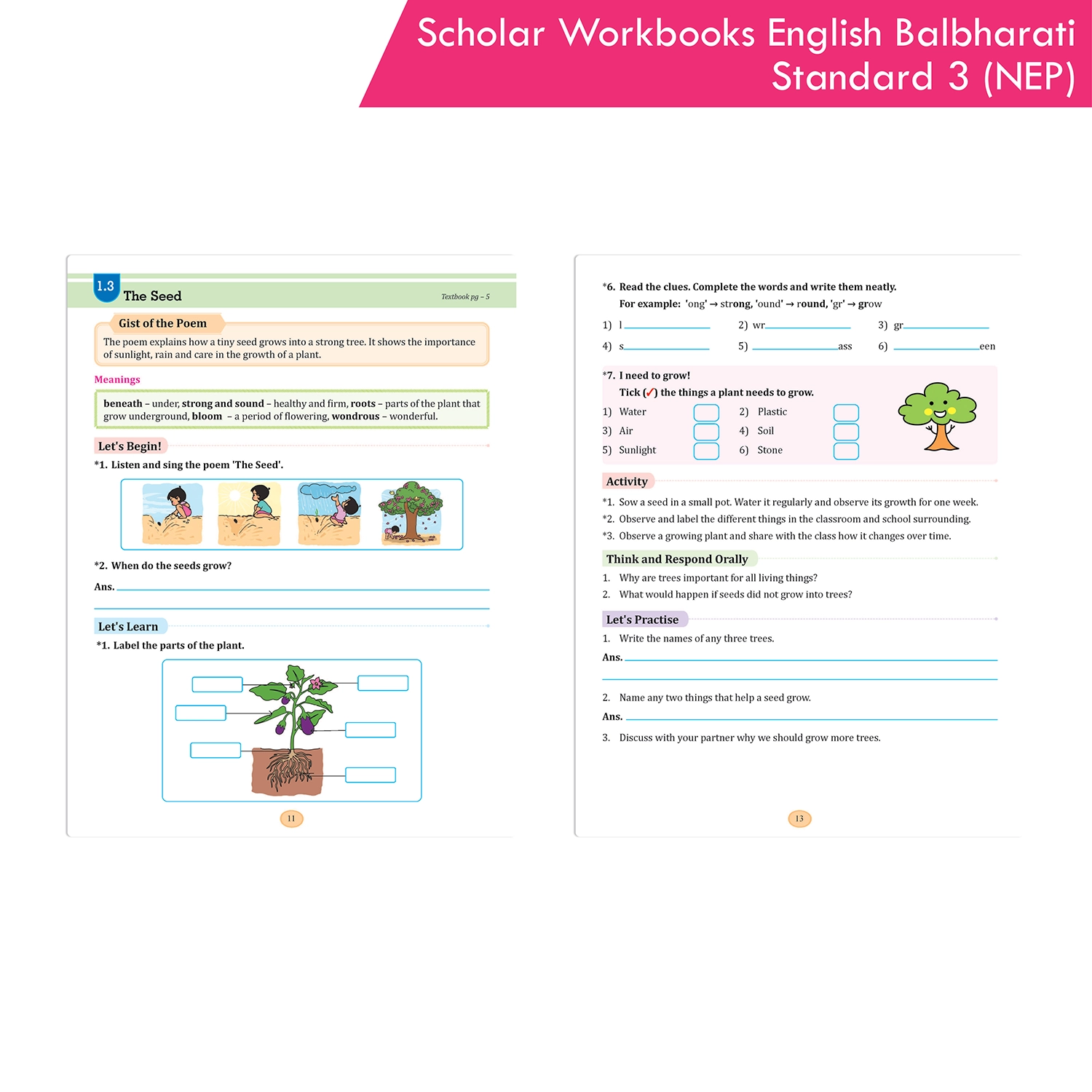 Scholar Workbook English Balbharati Standard 3 | NEP 2020 | Maharashtra State Board Syllabus Books - Image 4