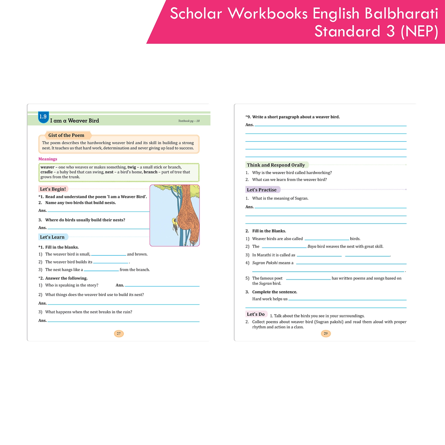 Scholar Workbook English Balbharati Standard 3 | NEP 2020 | Maharashtra State Board Syllabus Books - Image 8