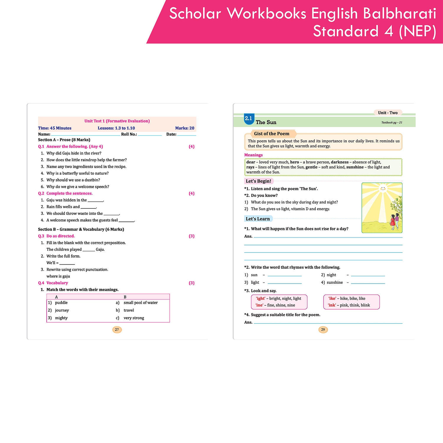 Scholar Workbook English Balbharati Standard 4 | NEP 2020 | Maharashtra State Board Syllabus Books - Image 8