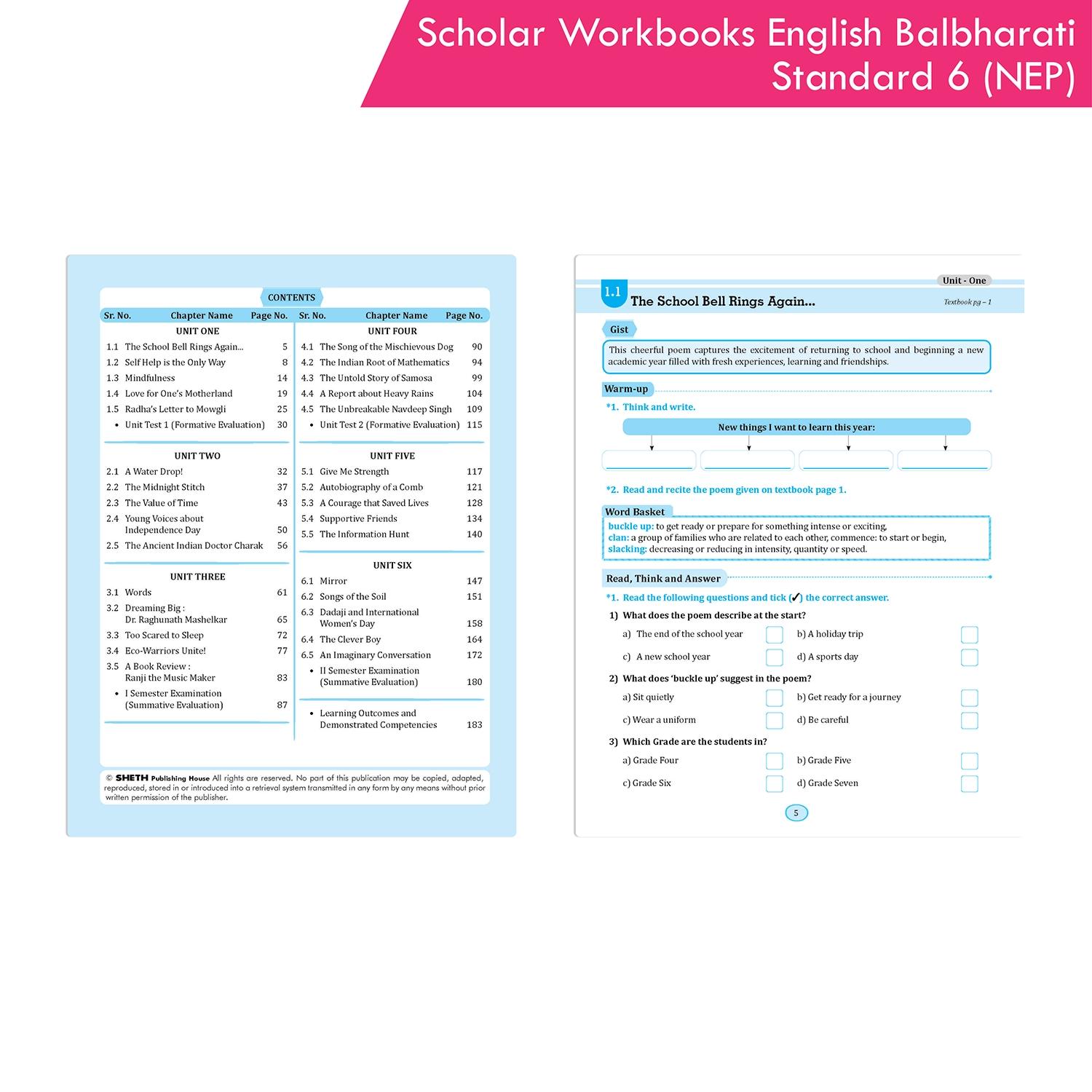 Scholar Workbooks English Balbharati Standard 6 | NEP 2020 and SCF-SE 2024 | Maharashtra State Board - Image 2
