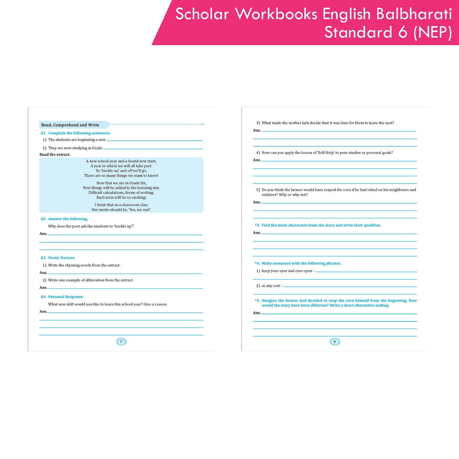 Scholar Workbooks English Balbharati Standard 6 | NEP 2020 and SCF-SE 2024 | Maharashtra State Board - Image 3