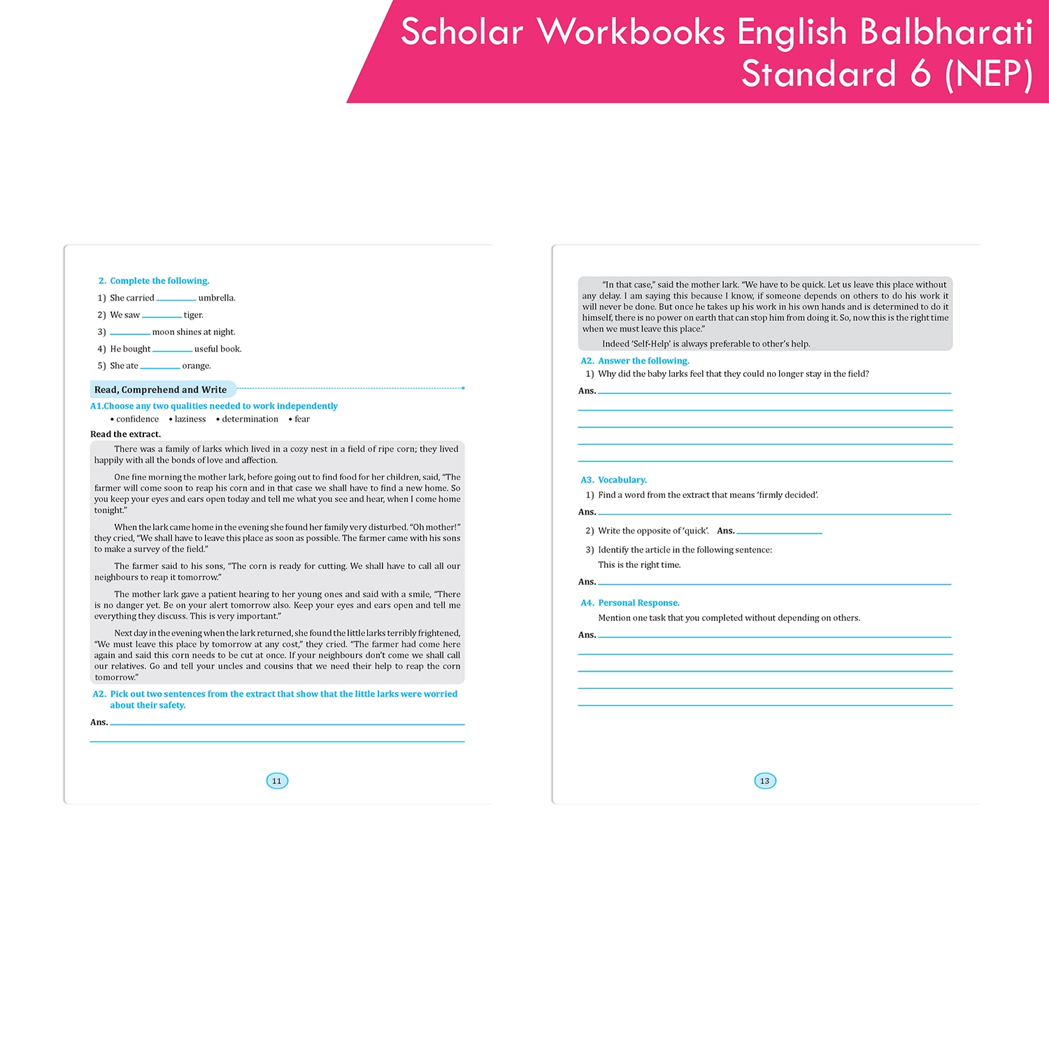 Scholar Workbooks English Balbharati Standard 6 | NEP 2020 and SCF-SE 2024 | Maharashtra State Board - Image 4