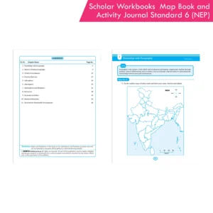 Scholar Workbooks Geography Map Book and Activity Journal Standard 6 (NEP 2020 and SCF-SE 2024)