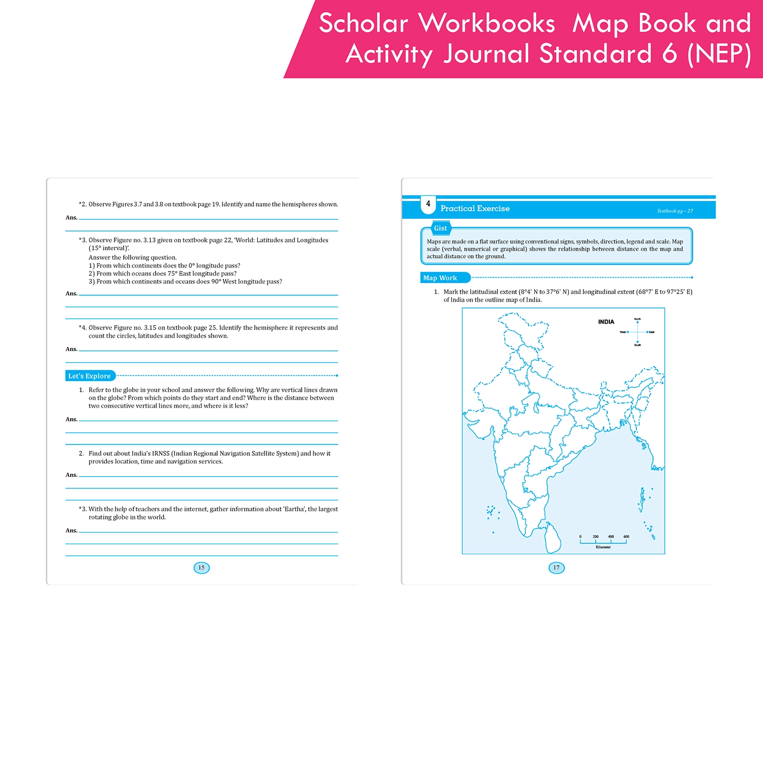 Scholar Workbooks Geography Map Book and Activity Journal Standard 6 (NEP 2020 and SCF-SE 2024) - Image 5