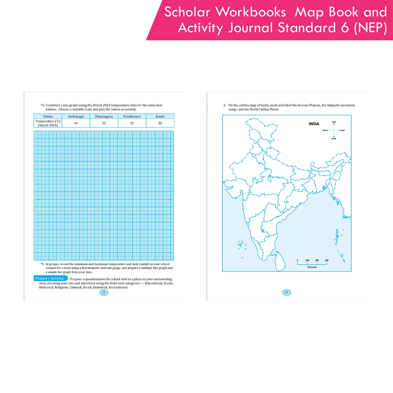 Scholar Workbooks Geography Map Book and Activity Journal Standard 6 (NEP 2020 and SCF-SE 2024) - Image 7