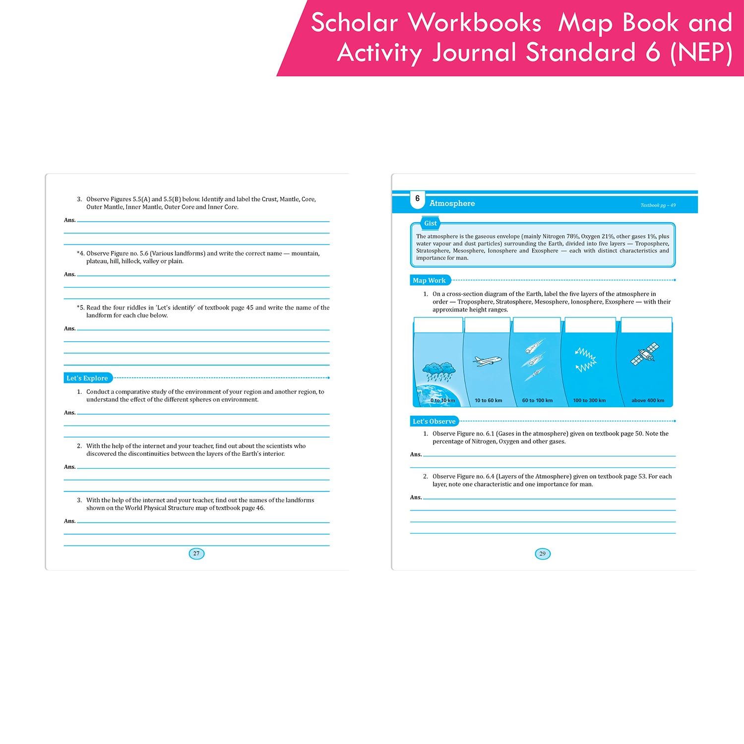 Scholar Workbooks Geography Map Book and Activity Journal Standard 6 (NEP 2020 and SCF-SE 2024) - Image 8