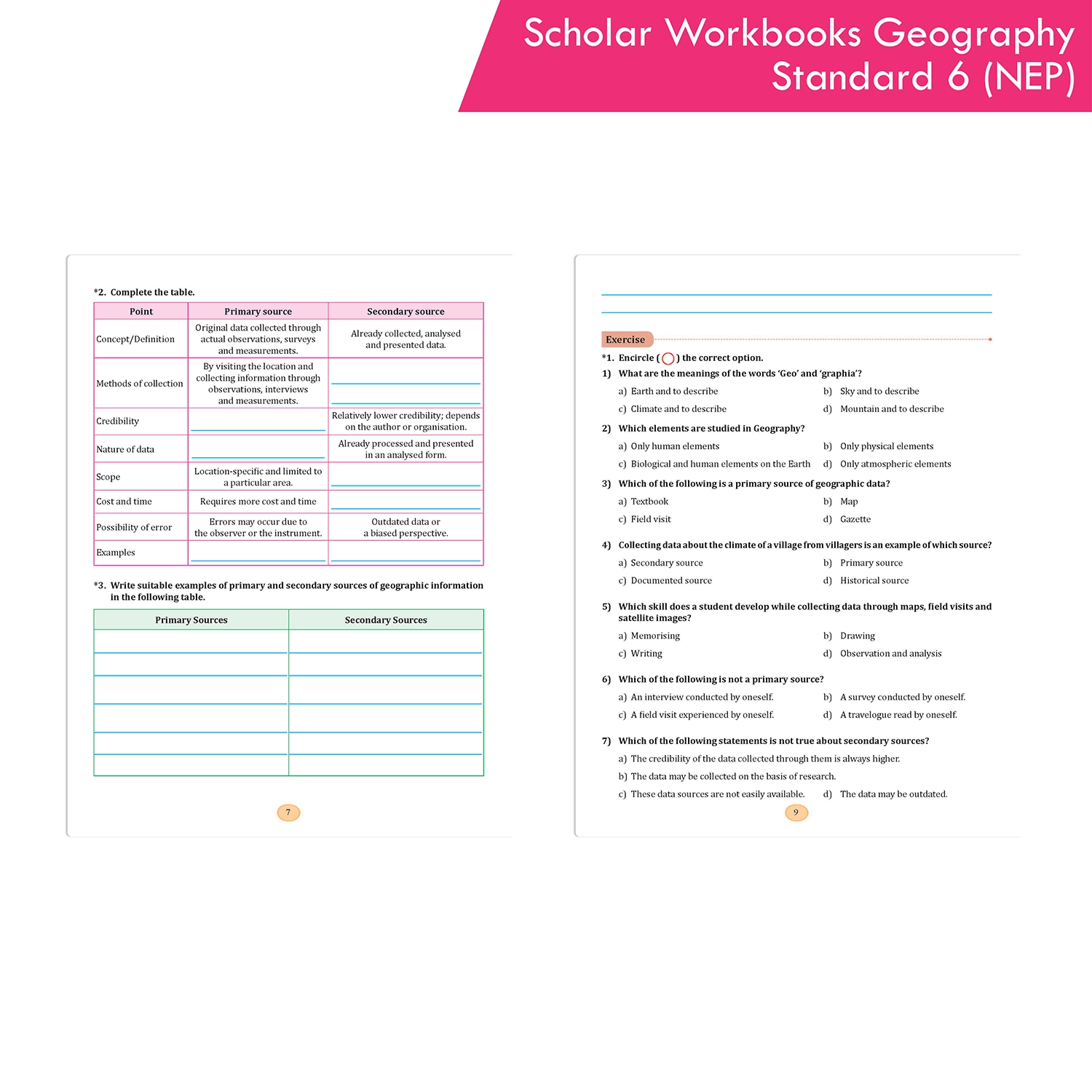 Scholar Workbooks Geography Standard 6 | Maharashtra State Board | NEP 2020 and SCF-SE 2024 - Image 3