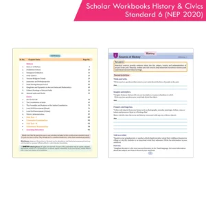 Scholar Workbooks History and Civics Standard 6 | NEP 2020 and SCF-SE 2024 | Maharashtra State Board
