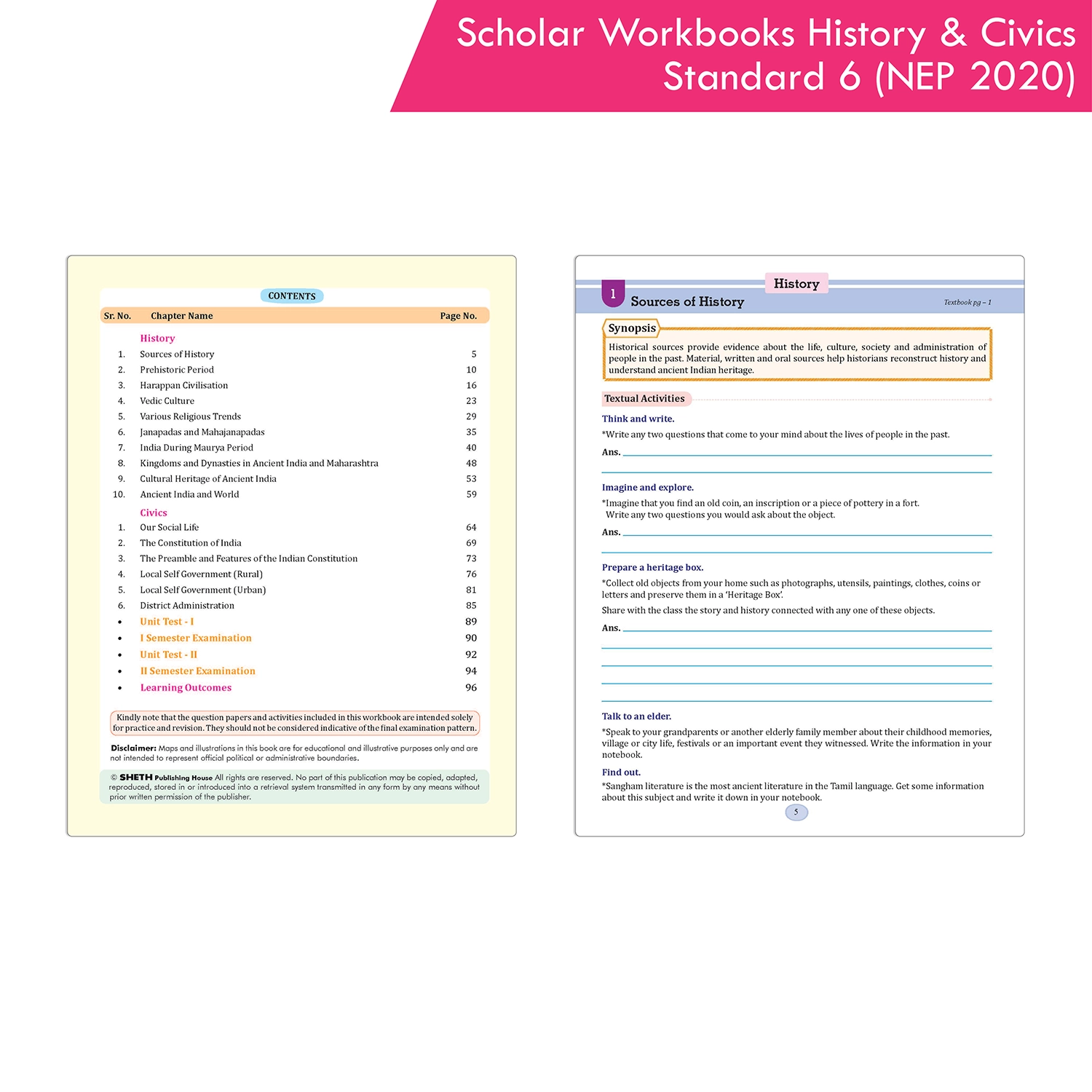 Scholar Workbooks History and Civics Standard 6 | NEP 2020 and SCF-SE 2024 | Maharashtra State Board - Image 2