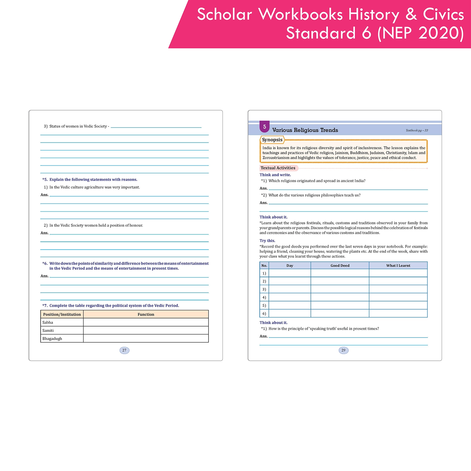 Scholar Workbooks History and Civics Standard 6 | NEP 2020 and SCF-SE 2024 | Maharashtra State Board - Image 8