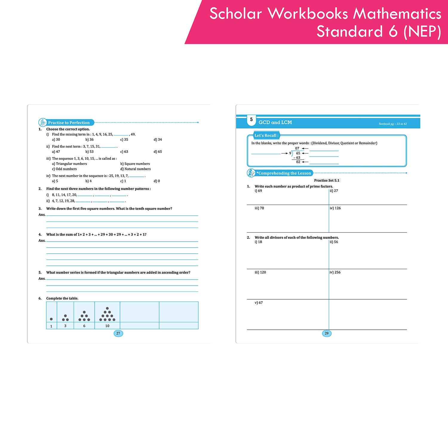 Scholar Workbooks Mathematics Workbook Standard 6 | NEP 2020 | Maharashtra State Board Syllabus Books - Image 8