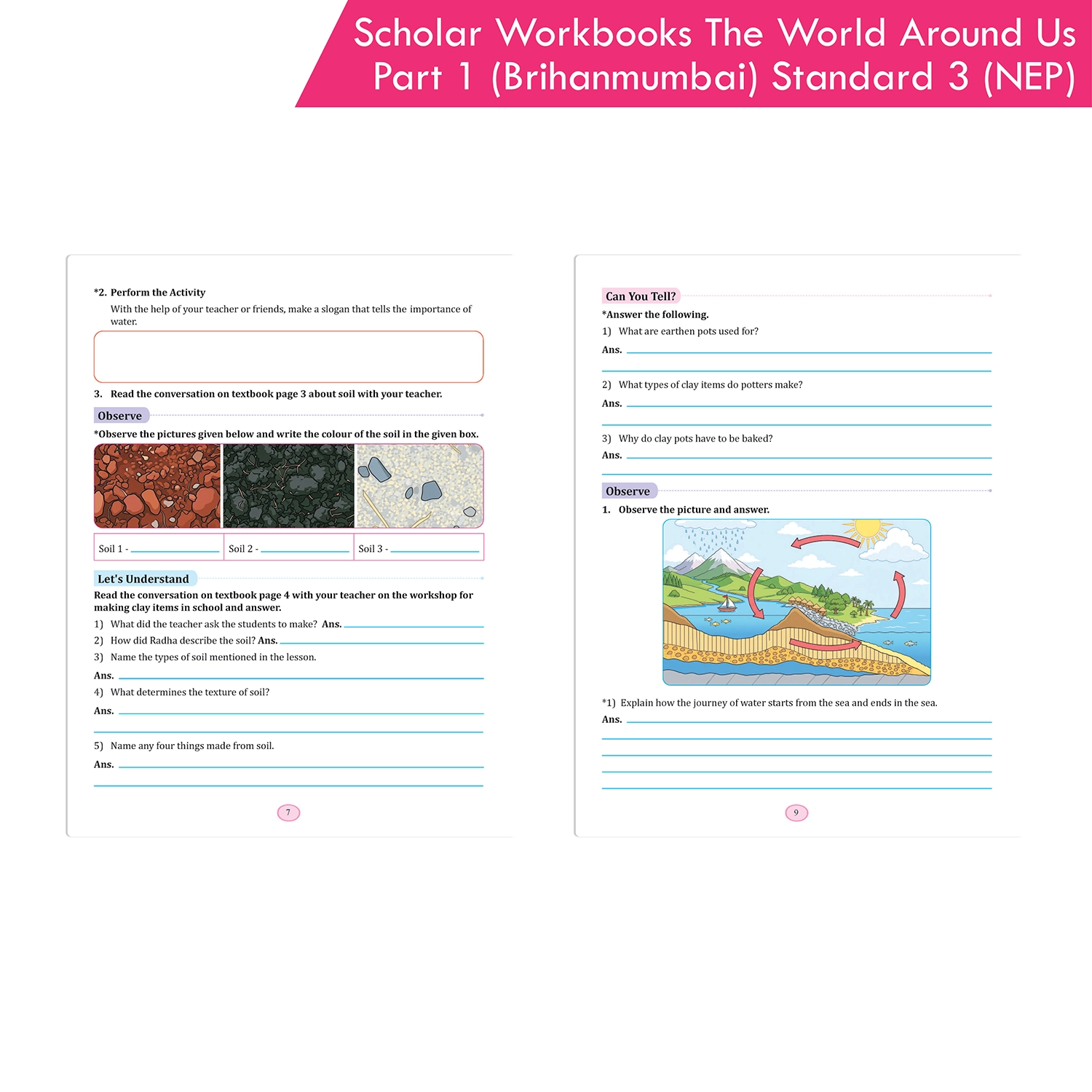 Scholar Workbooks Environmental Studies (EVS) The World Around Us Part 1 (Brihanmumbai) Standard 3 - Image 3