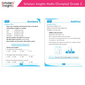 Scholars Insights Maths Olympiad Grade 2