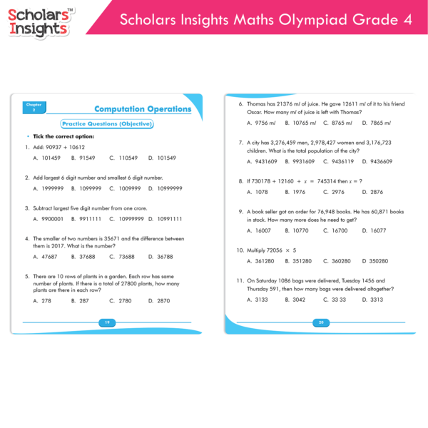 Scholars Insights Maths Olympiad Grade 4 - Image 4