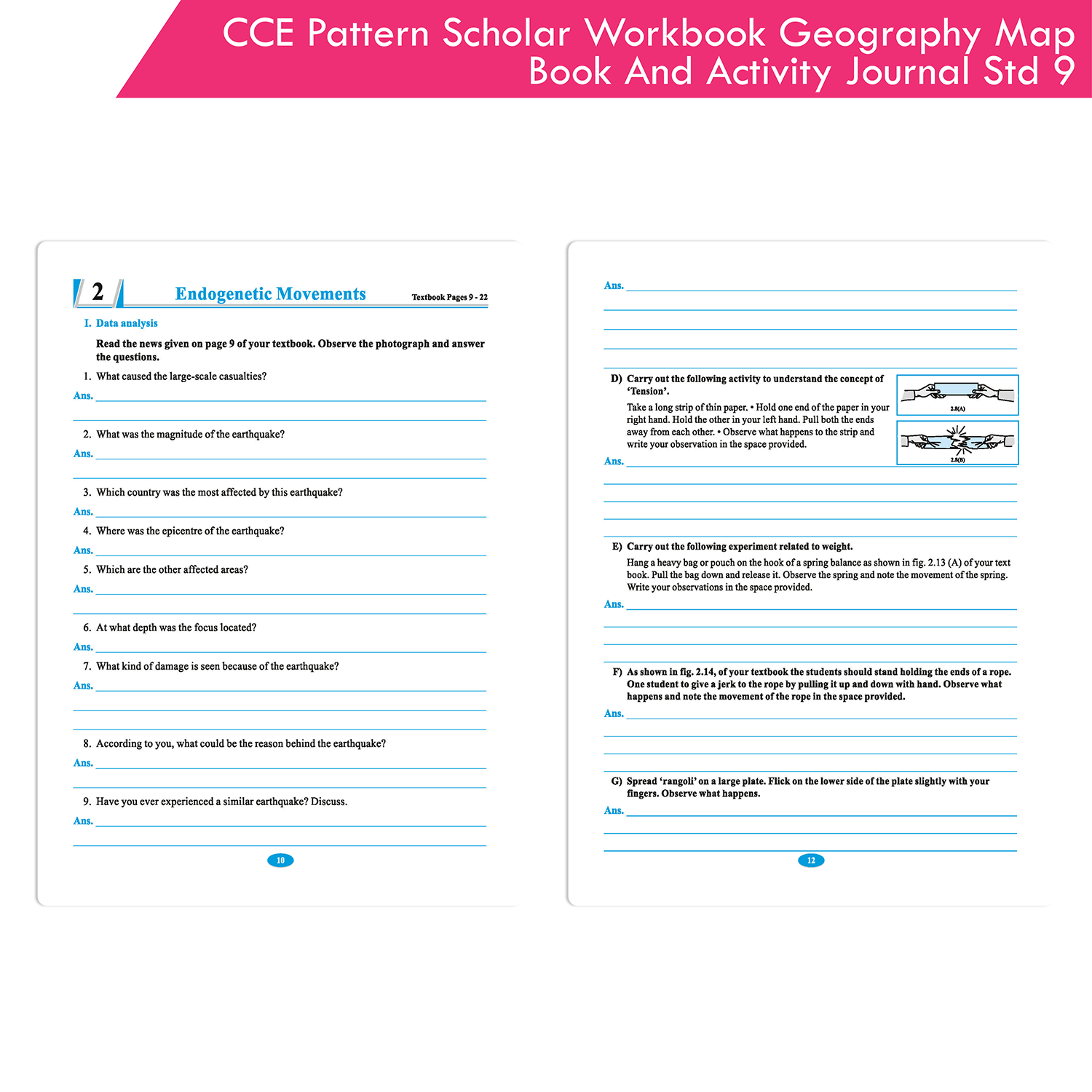 CCE Pattern Nigam Scholar Workbooks Geography Map Book And Activity Journal Standard - 9 (Maharashtra State Board Syllabus Books) - Image 4