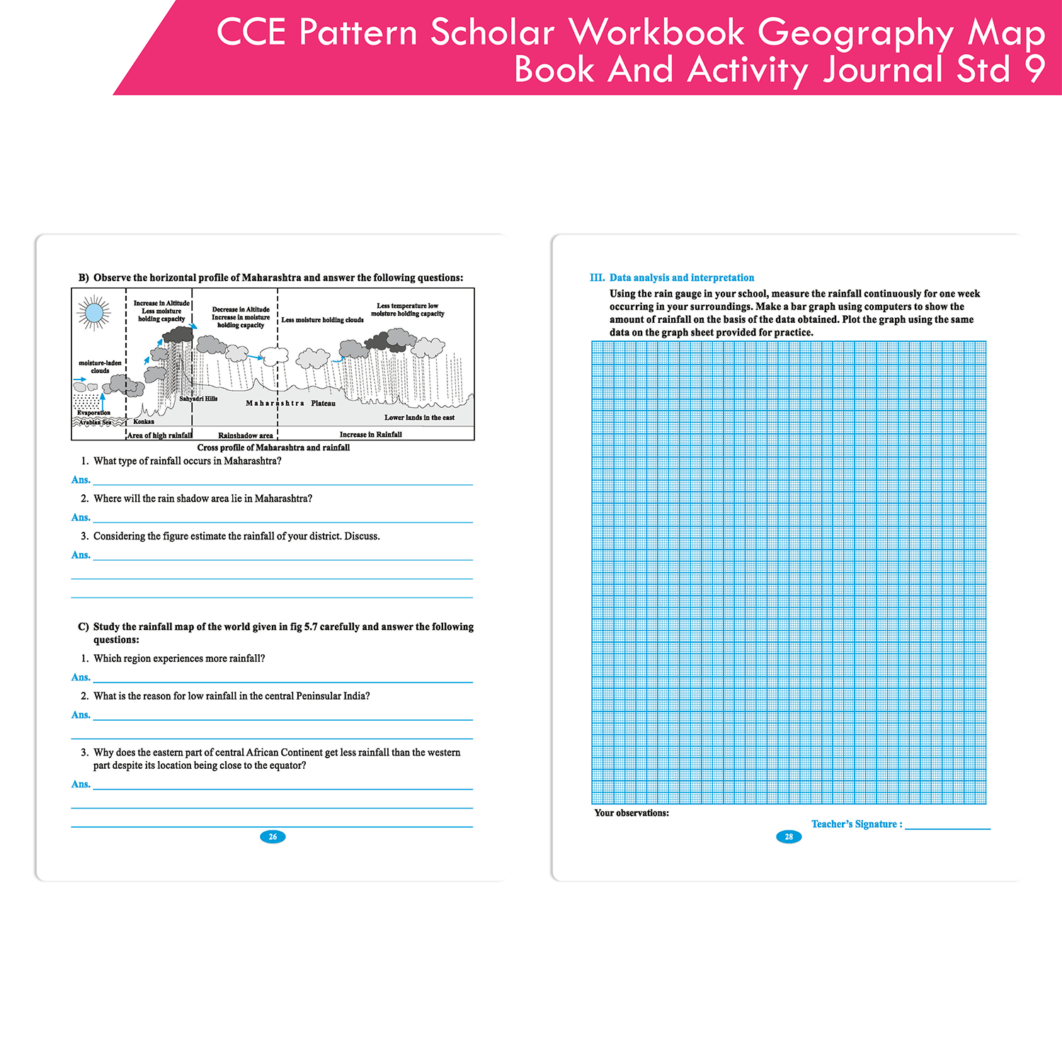 CCE Pattern Nigam Scholar Workbooks Geography Map Book And Activity Journal Standard - 9 (Maharashtra State Board Syllabus Books) - Image 8