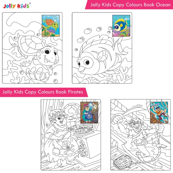 Jolly Kids Big Copy Colour Books Set of 8| Early Learners Trace and Colouring Activities Book for Kids Age 3-6 Years - Image 2