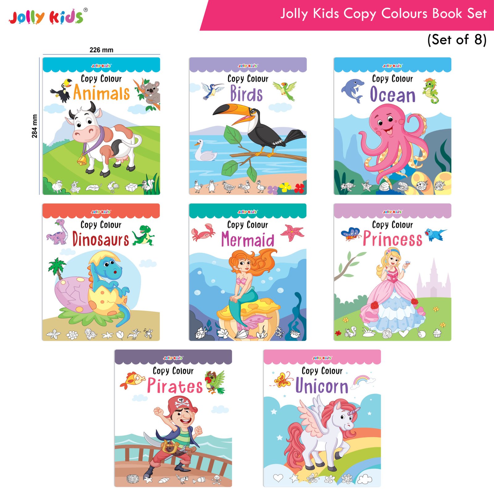 Jolly Kids Copy Colour Books Set Set of 8 2