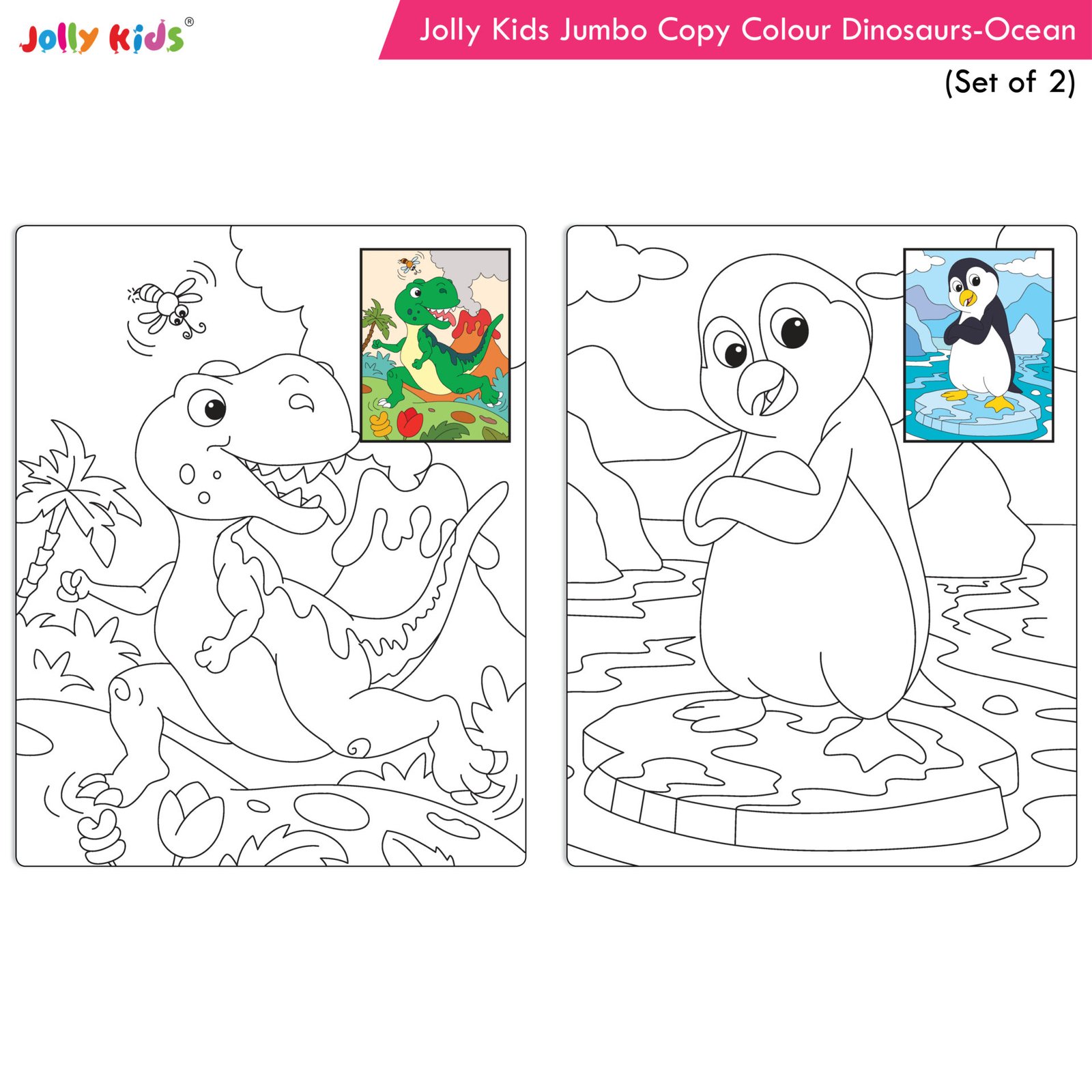 Jolly Kids Jumbo Copy Colour Books Set Set of 2 4