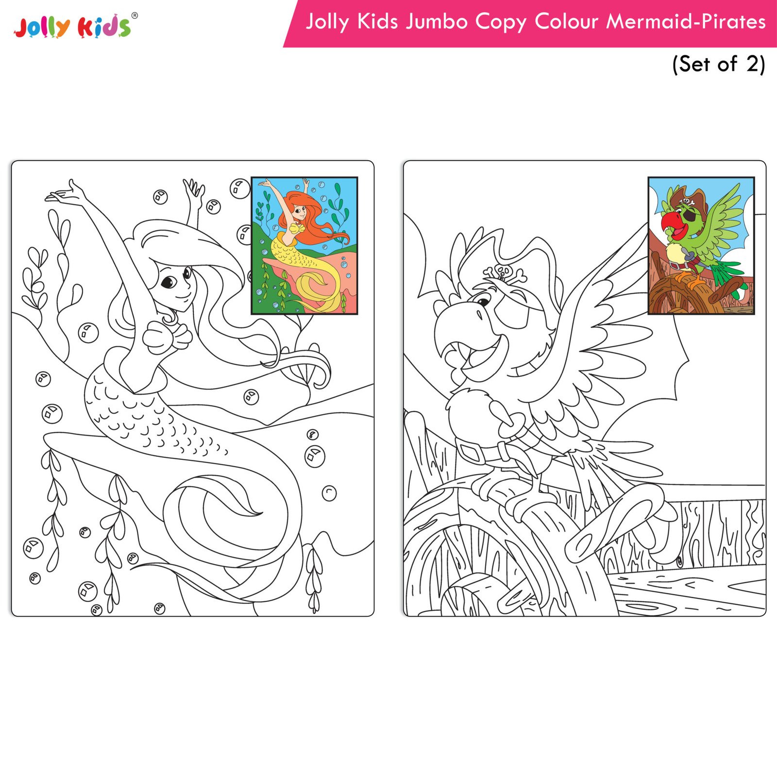 Jolly Kids Jumbo Copy Colour Books Set Set of 2 6