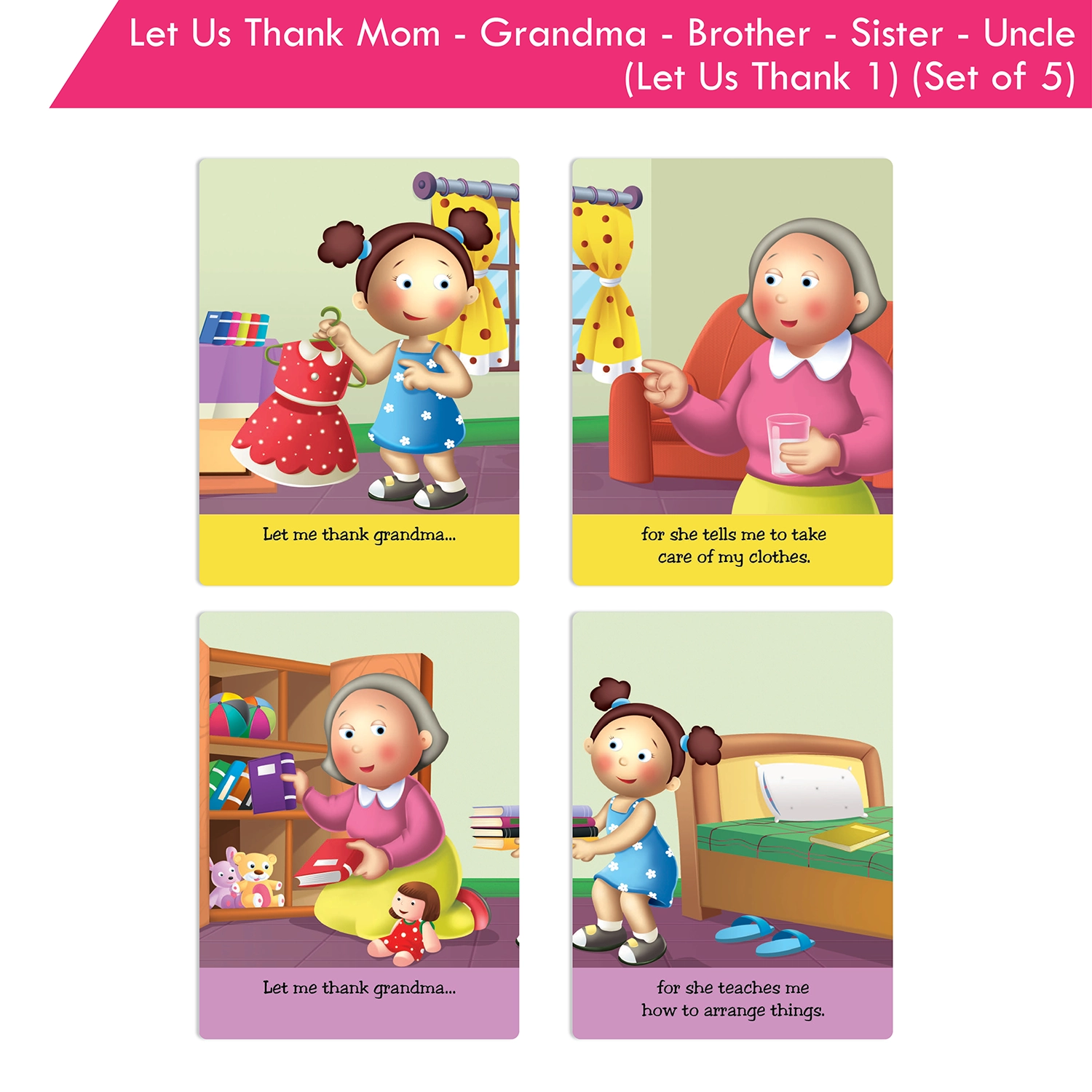 Jolly Kids Let Us Thank Mom-Grandma-Brother-Sister-Uncle (Let Us Thank 1) (Set of 5) - Image 3