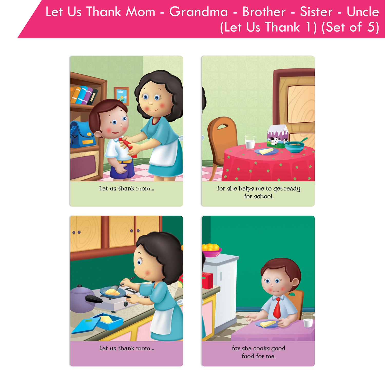 Jolly Kids Let Us Thank Mom-Grandma-Brother-Sister-Uncle (Let Us Thank 1) (Set of 5) - Image 4