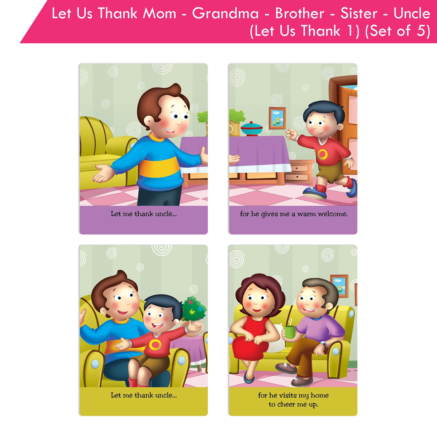Jolly Kids Let Us Thank Mom-Grandma-Brother-Sister-Uncle (Let Us Thank 1) (Set of 5) - Image 6
