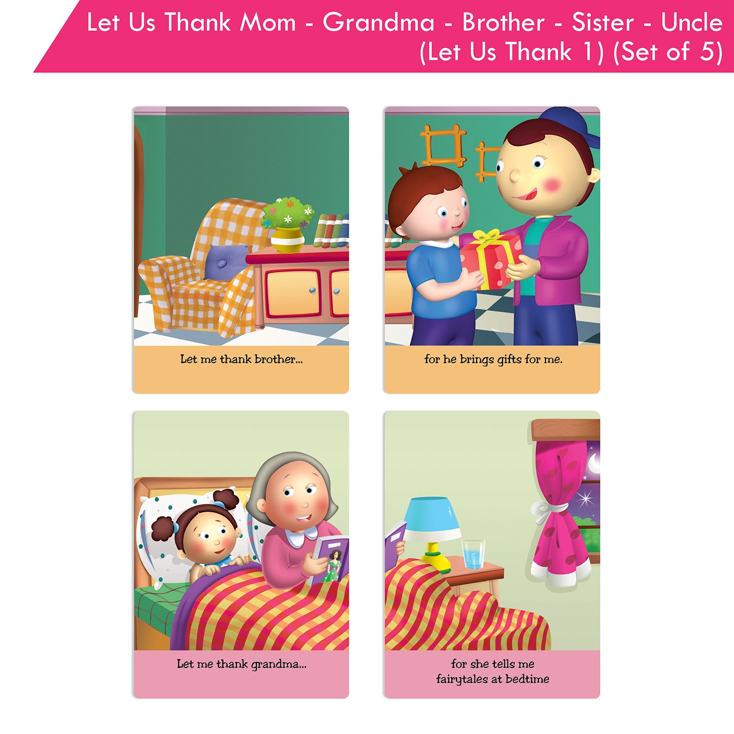 Jolly Kids Let Us Thank Mom-Grandma-Brother-Sister-Uncle (Let Us Thank 1) (Set of 5) - Image 7