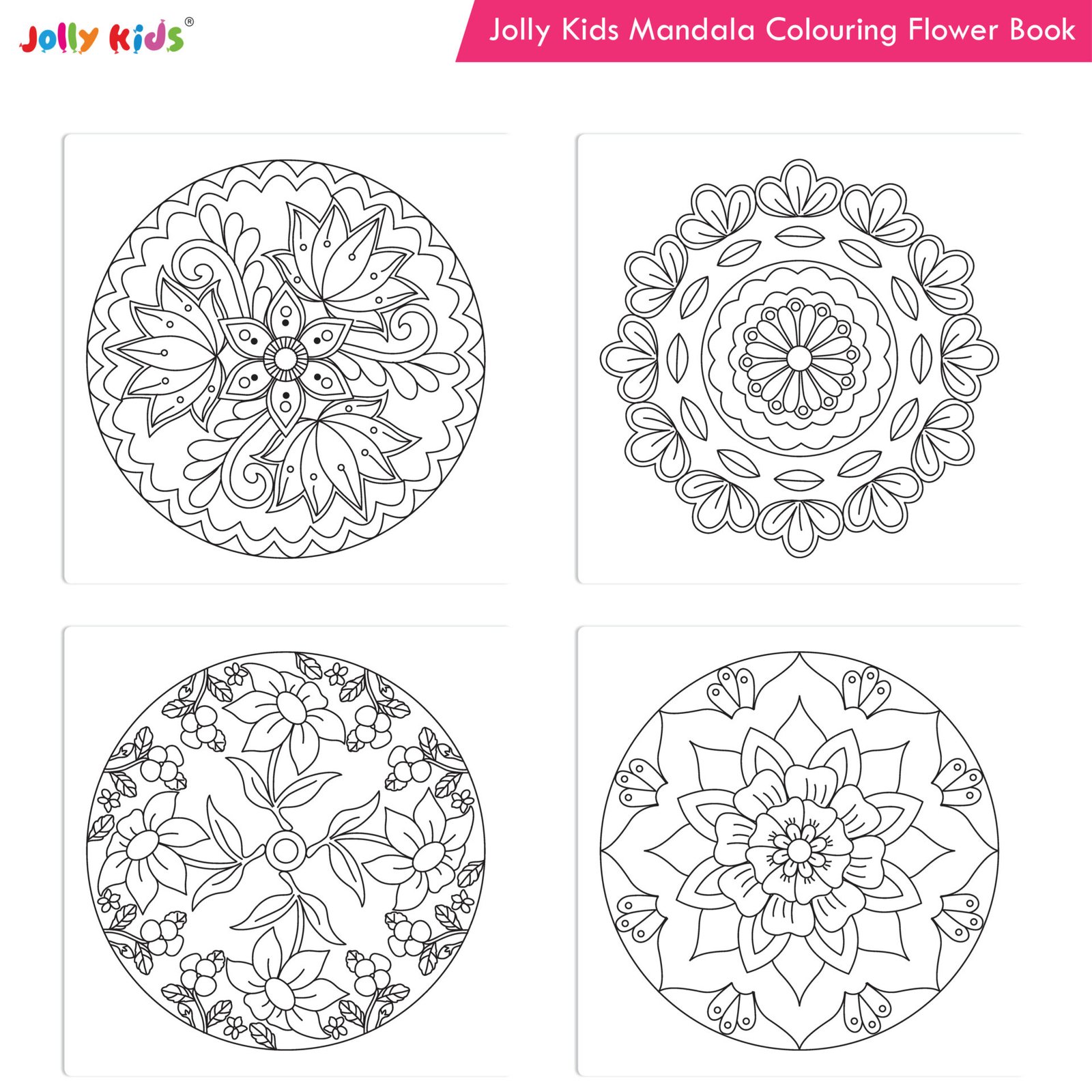 Jolly Kids Mandala Colouring Books Set Set of 4 3
