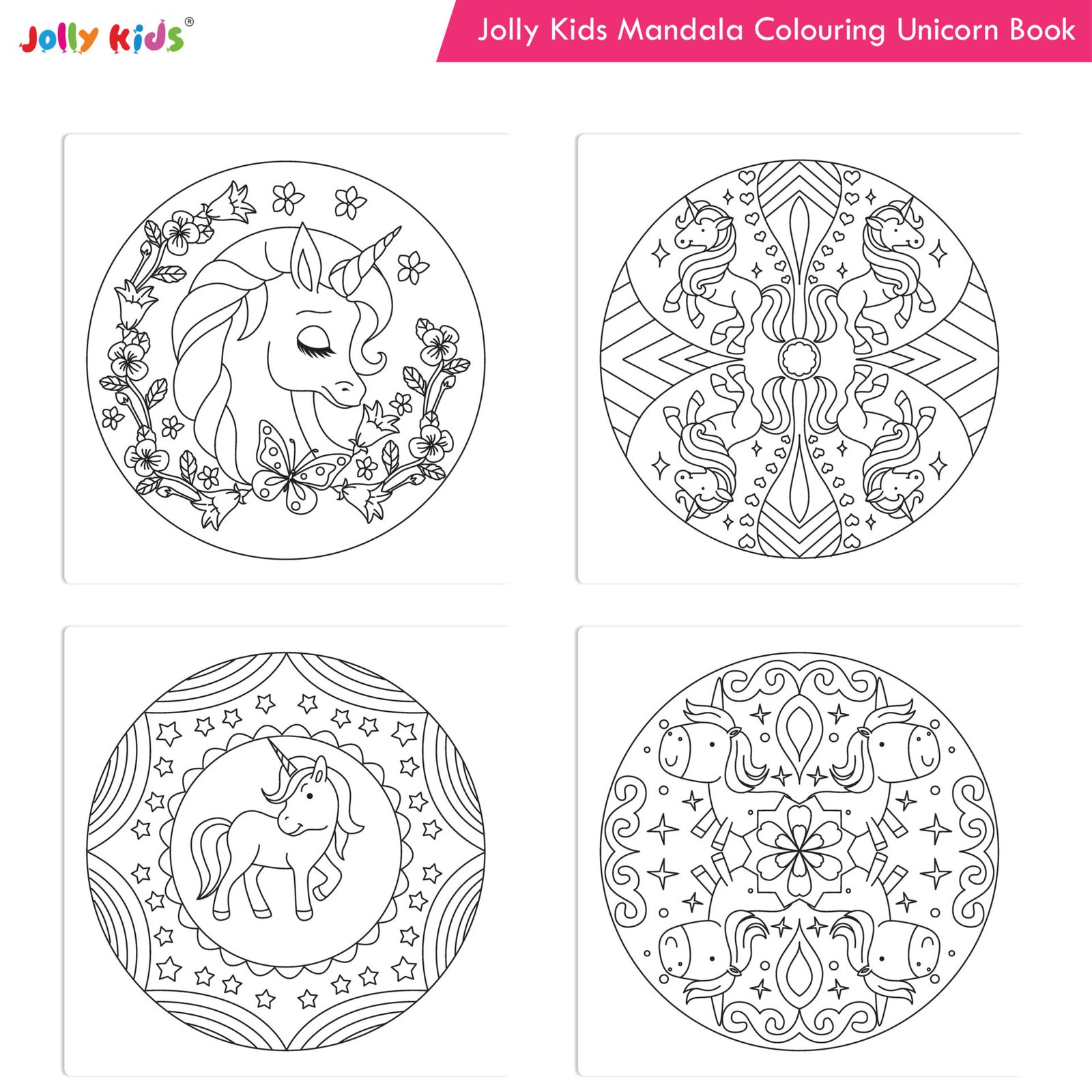 Jolly Kids Mandala Colouring Books Set Set of 4 6