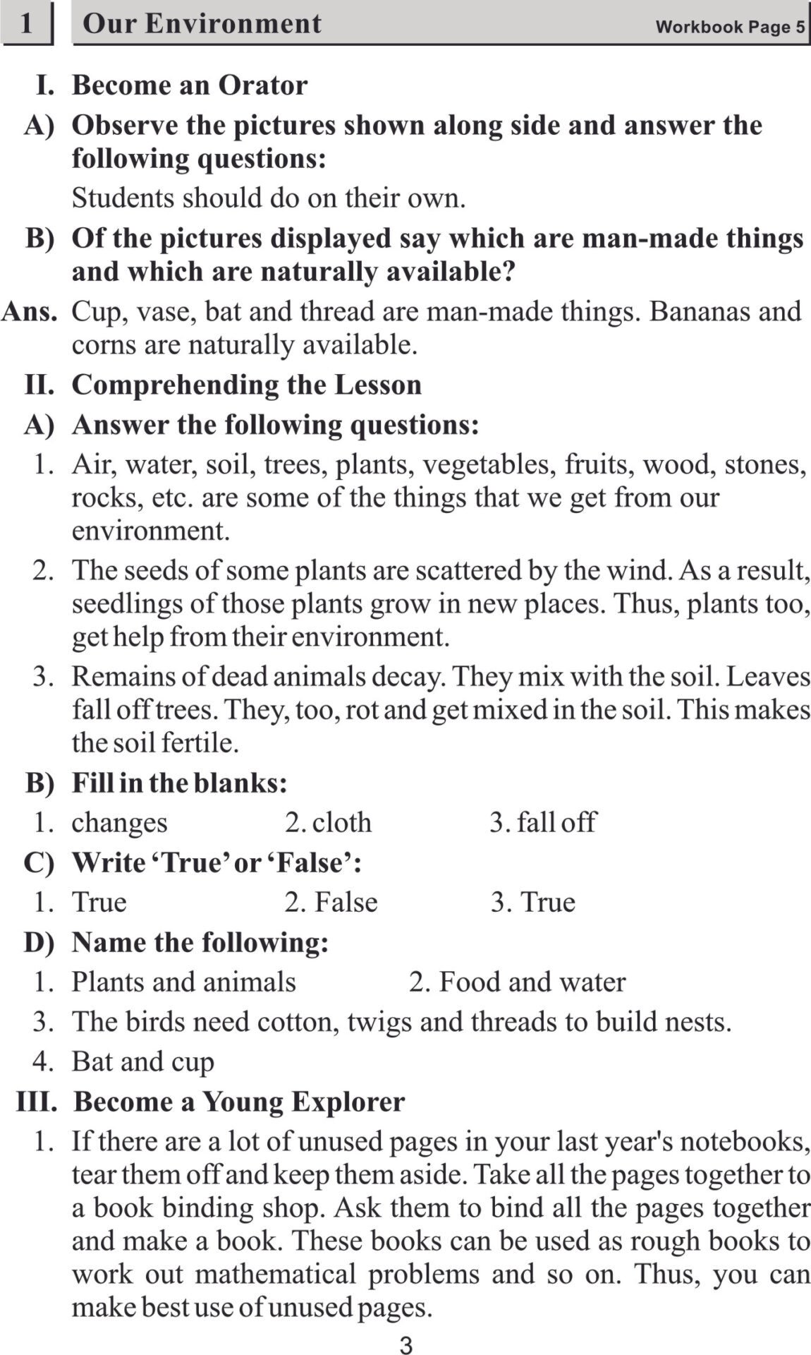 EVS WORK BOOK SOLUTIONS - EVS - Notes - Teachmint