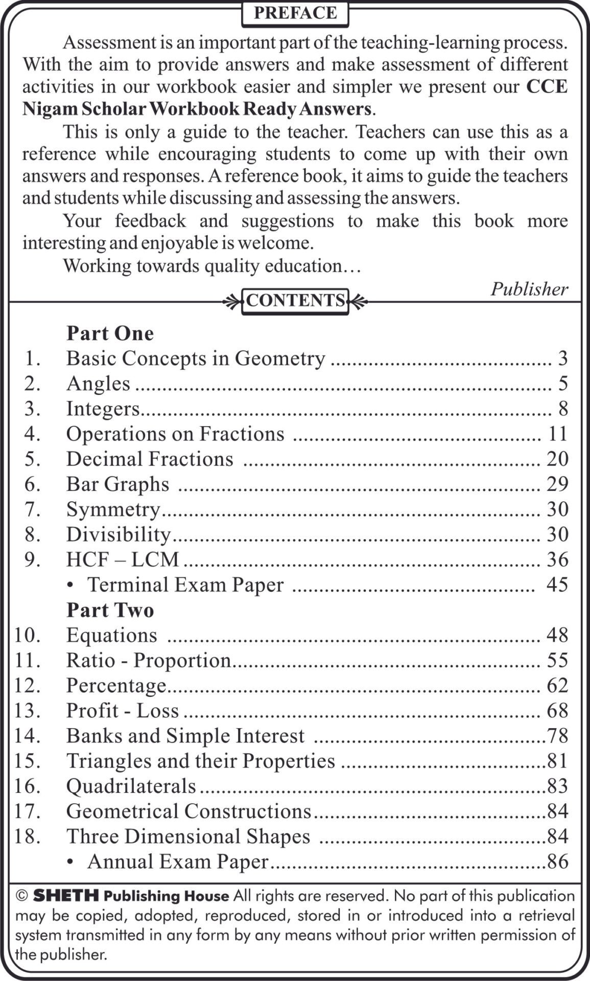 Nigam CCE Scholar Workbooks Ready Answers Mathematics Standard 6 2