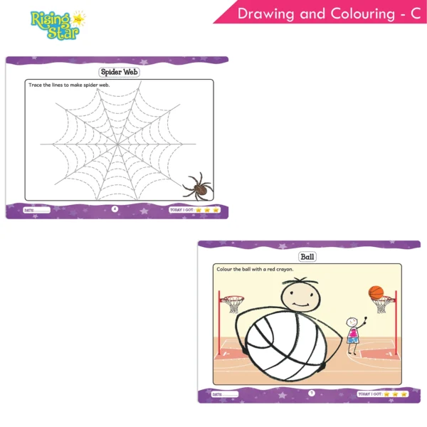 Rising Star Drawing and Colouring and Origami Activity Book for Senior KG (Set of 3) - Image 2