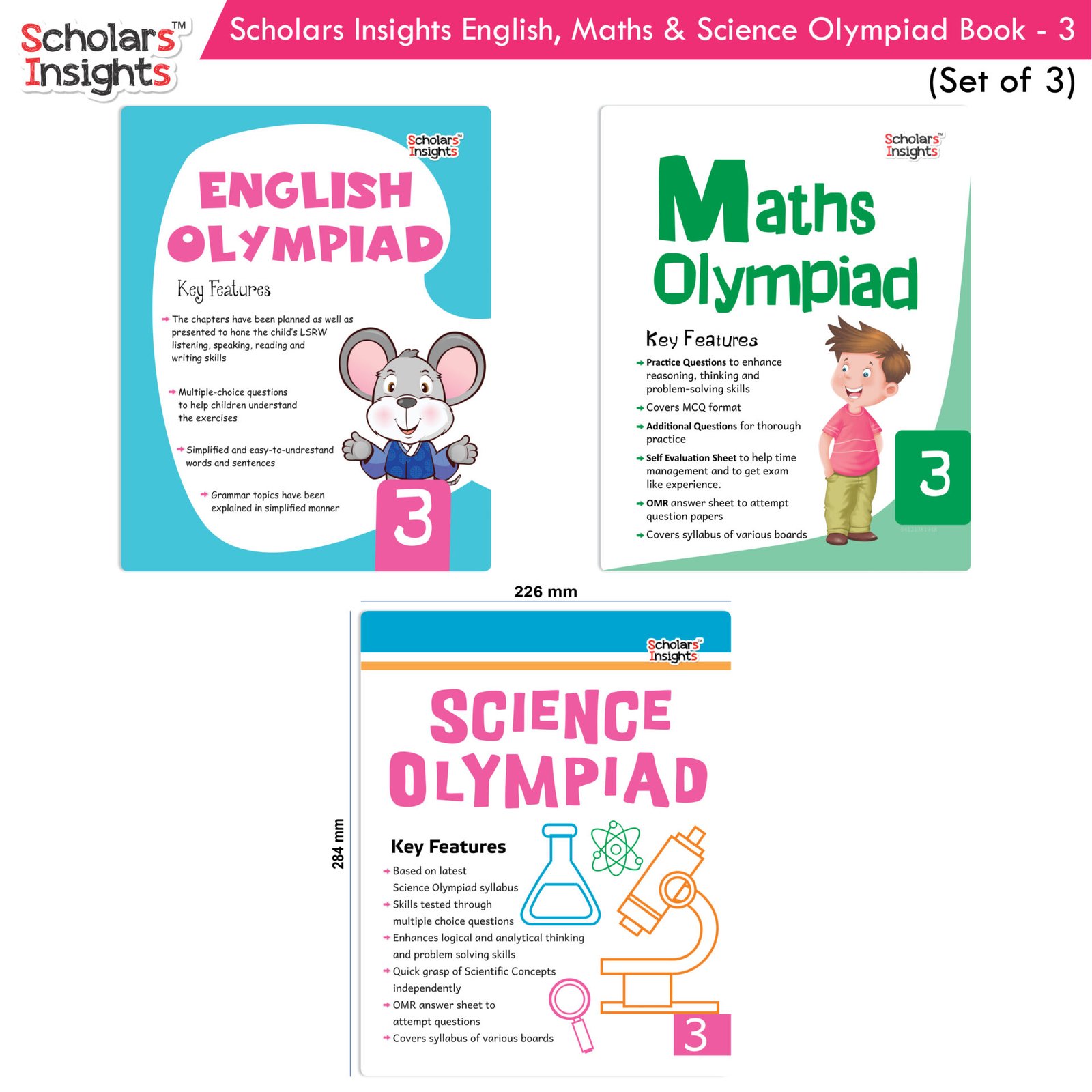 Scholars Insights Olympiad Books Grade 3 Set of 3 2