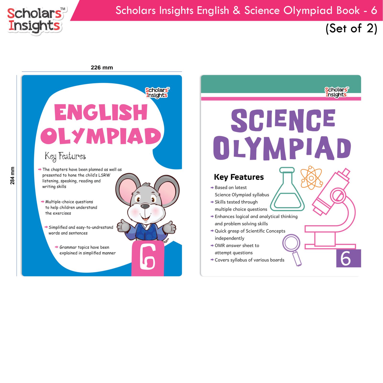 Scholars Insights Olympiad Books Grade 6 Set of 2 2