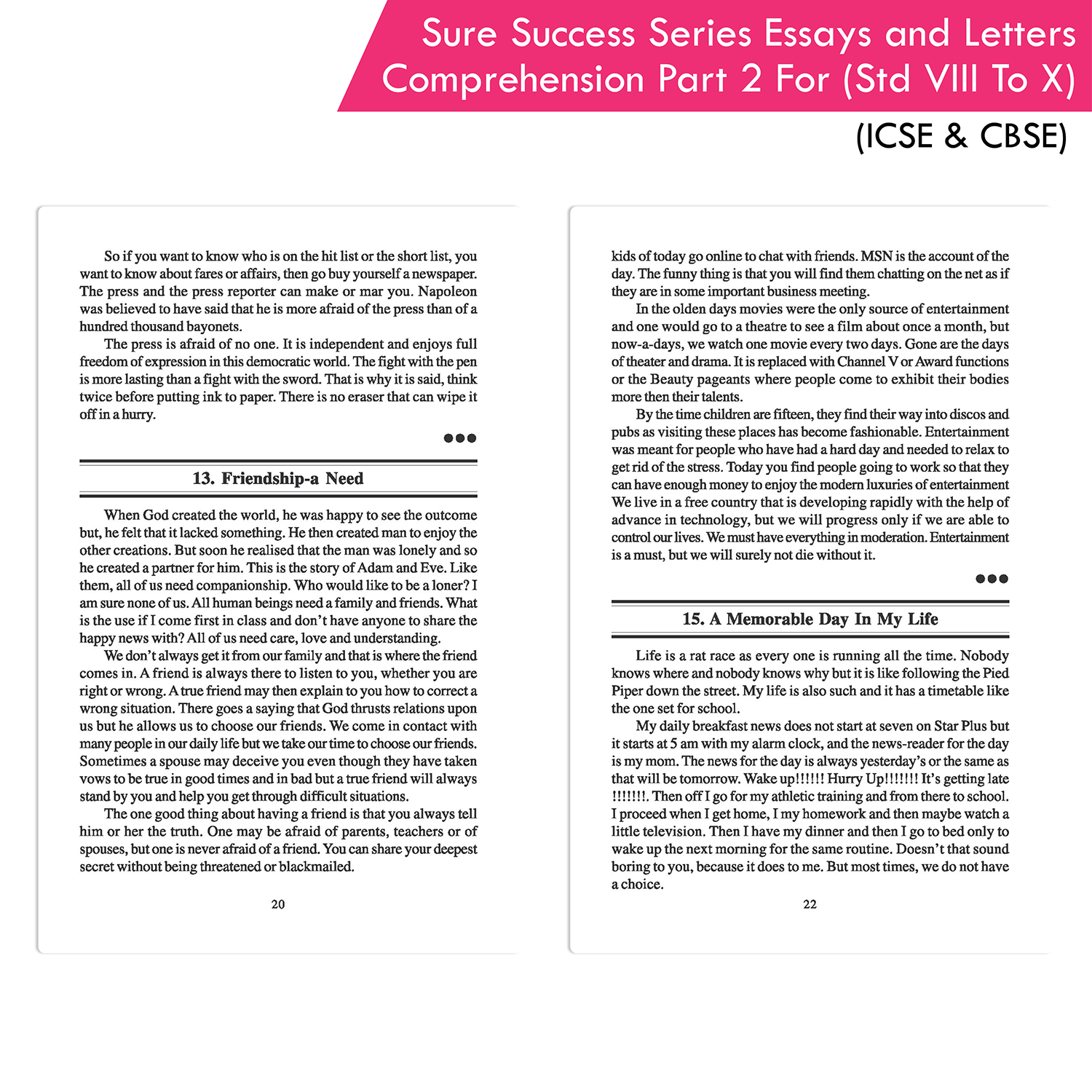 Sure Success Series Essays Letters Comprehension Part 2 for Std VIII to X (ICSE And CBSE) - Image 6