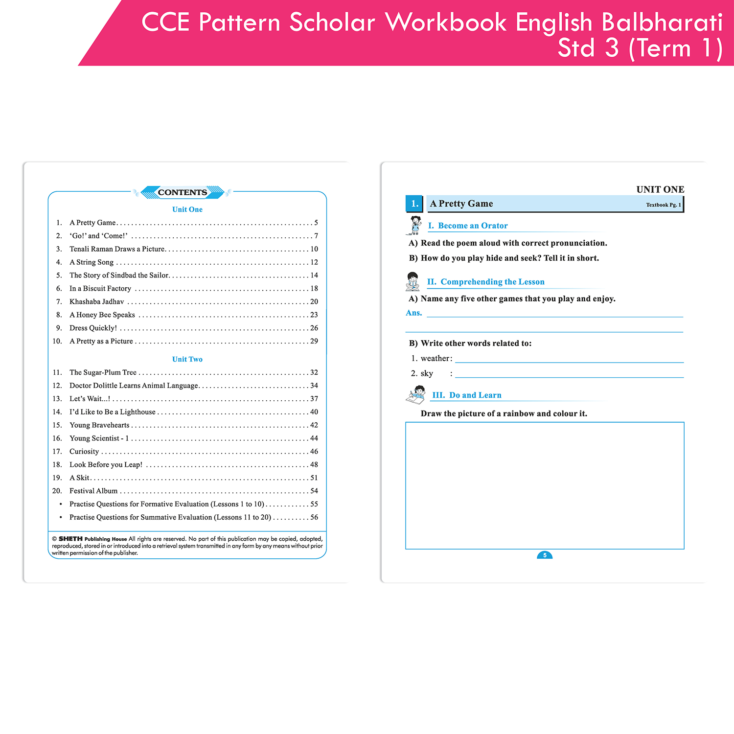 CCE Pattern Scholar Workbooks English Balbharati Standard 3 Term 1 (Maharashtra State Board Syllabus Books) - Image 7