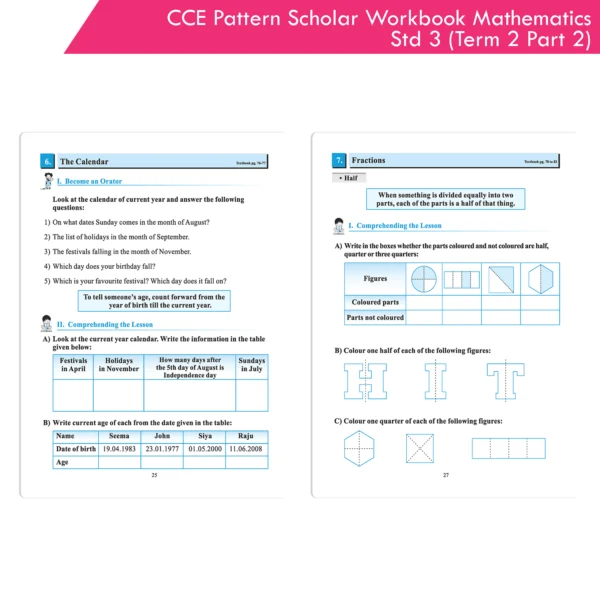CCE Pattern Nigam Scholar Workbooks Mathematics Standard 3 Term 2 Part 2 (Maharashtra State Board Syllabus Books) - Image 5