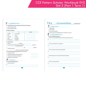 CCE Pattern Nigam Scholar Workbooks Environmental Studies (EVS Part One) Standard 5 Term 1 (Maharashtra State Board Syllabus Books)