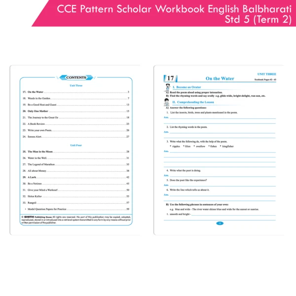CCE Pattern Nigam Scholar Workbooks English Balbharati Standard 5 Term 2 (Maharashtra State Board Syllabus Books) - Image 5