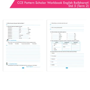 CCE Pattern Nigam Scholar Workbooks English Balbharati Standard 5 Term 2 (Maharashtra State Board Syllabus Books)