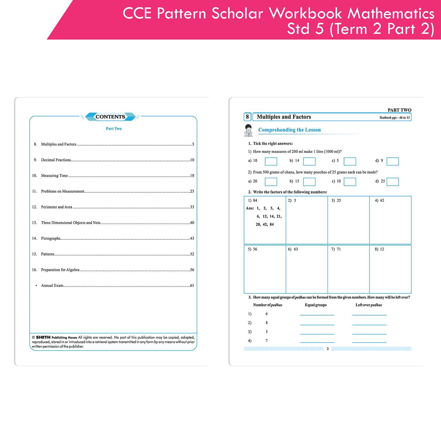 CCE Pattern Nigam Scholar Workbooks Mathematics Standard 5 Term 2 Part 2 (Maharashtra State Board Syllabus Books) - Image 6