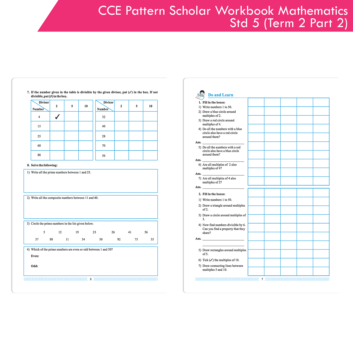 CCE Pattern Nigam Scholar Workbooks Mathematics Standard 5 Term 2 Part 2 (Maharashtra State Board Syllabus Books) - Image 7