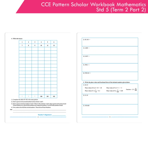 CCE Pattern Scholar Workbooks Mathematics Standard 5 Term 2 Part 2 ...