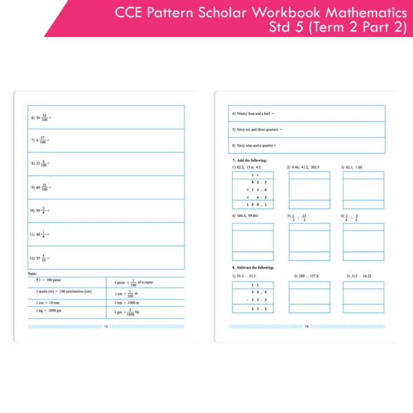 CCE Pattern Scholar Workbooks Mathematics Standard 5 Term 2 Part 2 ...
