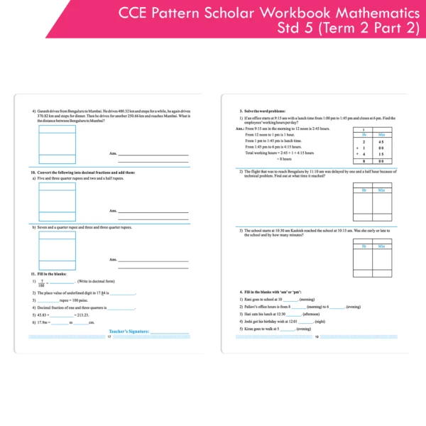CCE Pattern Scholar Workbooks Mathematics Standard 5 Term 2 Part 2 ...